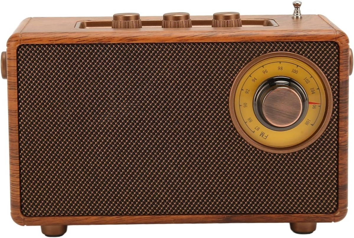 रेट्रो रेडियो पुरानी शैली लकड़ी से बना विंटेज मिनी छोटे