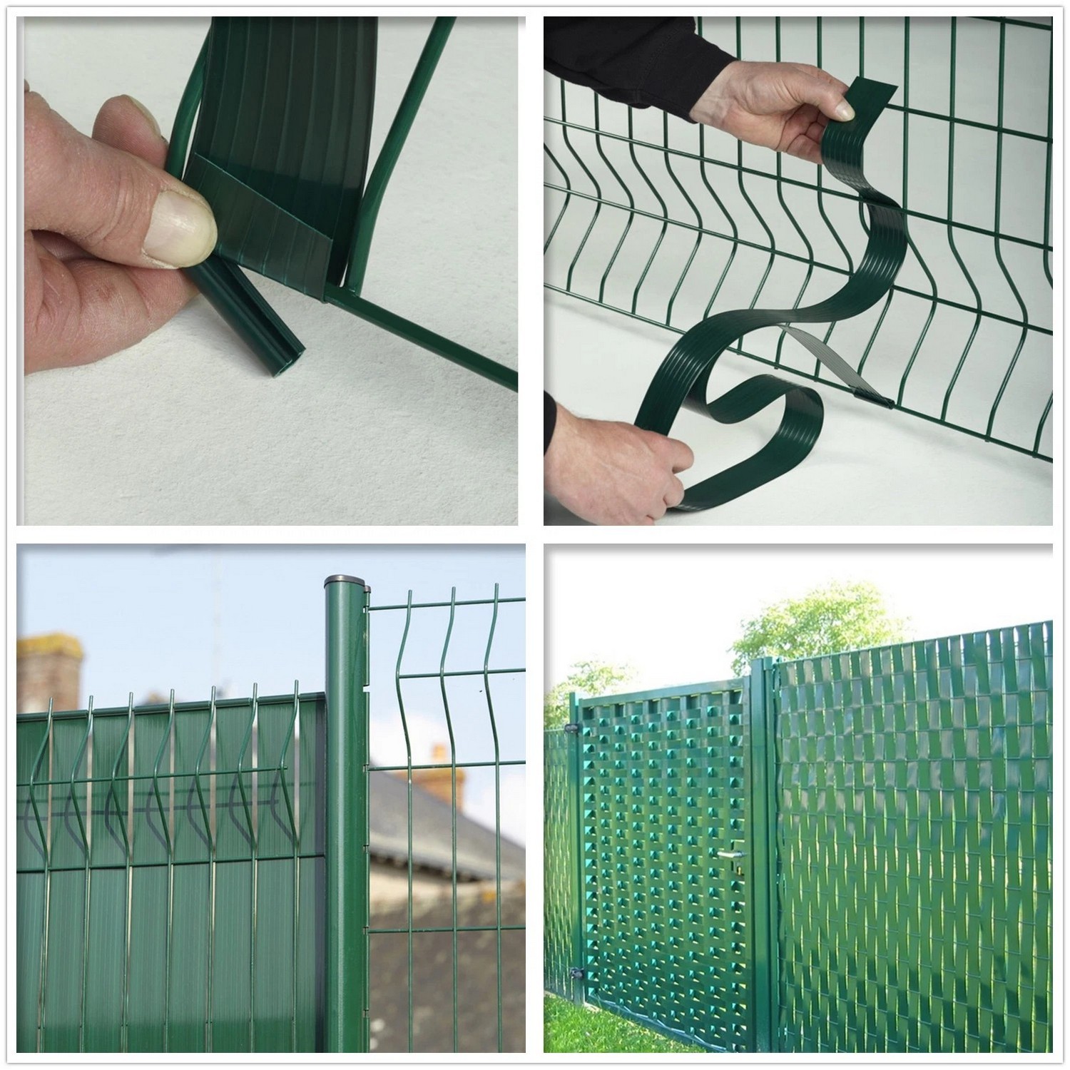 पीवीसी लचीला प्लास्टिक गोपनीयता टेप 3 डी जाल बाड़ हरे रंग के लिए