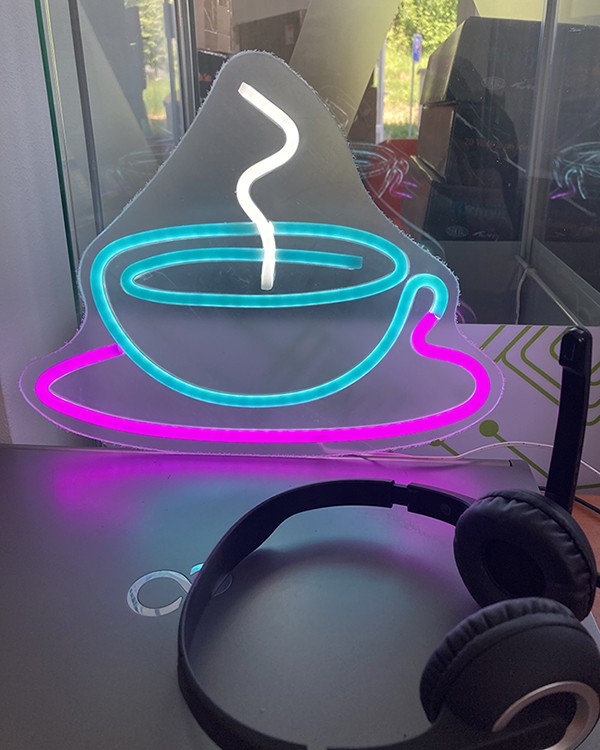 कॉफी का कप - एलईडी प्रकाश दीवार पेंटिंग
